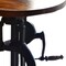 Homeroots 19" Black And Chestnut Solid Wood And Iron Height Adjustable Round End Table 493238 - alternate 5