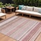 Homeroots 10' X 14' Pink Blush And Burgundy Striped Washable Indoor Outdoor Area Rug 614826 - alternate 1