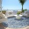 Homeroots 8' Navy Blue And Ivory Round Geometric Washable Indoor Outdoor Area Rug 594577 - alternate 8