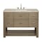James Martin Vanities Lucian 48" Single Vanity, Pebble Oak, w/ 3 CM Tajnar Eclos Widespread Top D704-V48-PBO-WTJR - alternate 1
