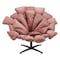 Homeroots 42" Pink And Black Velvet And Upholstered Swivel Side Chair 564970 - alternate 9