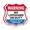 Signmission Warning No Lifeguard On Duty, 4 inch X 4 inch, Vinyl Decal, 2PK SHI-D-2PACK-4-479 - alternate 1
