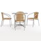 Flash Furniture Square Table Set, Aluminum, Plastic, Rattan, Stainless Steel, Grey TLH-ALUM-32SQ-020BGECHR4-GG - alternate 14