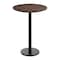 Flash Furniture 31.25" Round Tabletop, Seamless Surface Technology, Dark Brown with 18" Round Black Bar Height Base ST-RD31-WBR-TR18B-GG - alternate 1