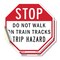 Signmission Stop Do Not Walk on Train Tracks Tr, 4 inch X 4 inch, Vinyl Decal, 2PK OC-D-2PACK-4-211 - alternate 1