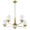 Nuvo Lune, 5 Light Chandelier, Vintage Brass Finish, Etched White Glass 60/8235 - alternate 8
