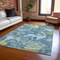 Homeroots 3' X 5' Denim Blue And Olive Green Abstract Washable Indoor Outdoor Area Rug 609594 - alternate 9