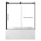 Kingston Brass 60" Acrylic Anti-Skid Alcove Right-Hand Drain Tub with Left Sliding Tub Door, White/Matte Black KVTAP6031R22T0 - alternate 1