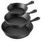 Megachef Pre-Seasoned 3 Piece Cast Iron Skillet Set MCCI-455 - alternate 1