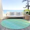 Homeroots 8' Aqua Green And Yellow Round Striped Washable Indoor Outdoor Area Rug 614793 - alternate 8