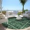 Homeroots 8' Fern Green And Charcoal Round Medallion Washable Indoor Outdoor Area Rug 589298 - alternate 7