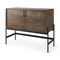 Homeroots Dark Brown Two Door Cabinet With Metal Legs 391990 - alternate 1