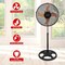 Brentwood Industries 3 Speed 12in Oscillating Stand Fan in Black F-12SMBK - alternate 7