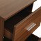 Homeroots 59" Walnut Wood and Stainless Steel L Shape Computer Desk With Three Drawers 723754 - alternate 8