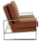 Leisuremod Jefferson Contemporary Faux Leather Loveseat with Silver Frame, Cognac Tan JAS53BR-L - alternate 6