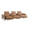 Homeroots 129" Chestnut Top Grain Leather Reclining Metal USB Sofa 720345 - alternate 9
