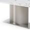 Homeroots 72" Gray White and Silver Marble and Stainless Steel Pedestal Base Dining Table 555185 - alternate 5