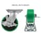Hyw Products Heavy Duty Caster 5in Green Polyurethane on Cast Iron Wheel, Swivel with Brake 40-50S-A1-PC-TB(G) - alternate 4