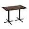 Flash Furniture 48" x 30" Tabletop, Seamless Surface Technology, Dark Brown, 22" x 30" Black Table Height X-Bases ST-REC3048-WBR-T2230-GG - alternate 1