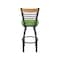Holland Bar Stool Co Eleanor 30in Swivel Bar Stool with Pewter Finish, Medium Back and Graph Parrot Seat 880 - alternate 7