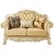 Homeroots 64in Bone And Gold Faux Leather Loveseat and Toss Pillows 515706 - alternate 6