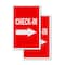 Signmission Check-in With Arrow, Vinyl Decals Only 24 Inch x 36 Inch, Vinyl Decal, 2PK DSB-2436-2PACK-Check-in With Arrow - alternate 1