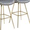 Homeroots Set of Two 29" Gray and Gold Velvet and Metal Low Back Bar Height Swivel Bar Chairs 543456 - alternate 6