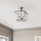 Jonathan Y Plains 12" 4-Light Modern Farmhouse Metal Open-Frame Pagoda LED Semi Flush Mount Mini Lantern, Nickel JYL7610D - alternate 11
