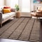 World Rug Gallery Bohemian Stripe Lines Shag Area Rug 5 ft x 7 ft Beige WR128BEIGE5X7 - alternate 1