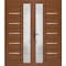 Vdomdoors Front Exterior Prehung Metal-Plastic Double Doors / MANUX 8088 Walnut / Office Commercial and Resid MANUX8088DEXD-WLN-LH-W72xH80 - alternate 1