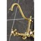 Kingston Brass Two-Handle Wall Mount Bridge Kitchen Faucet, Brushed Brass KS1247AX - alternate 4