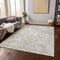 Homeroots 5' X 8' Ivory And Beige Damask Washable Indoor Outdoor Area Rug 614438 - alternate 9
