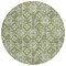 Homeroots 8' Green Gray And Ivory Round Floral Washable Indoor Outdoor Area Rug 595945 - alternate 8