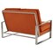 Leisuremod Jefferson Contemporary Velvet Loveseat with Silver Frame, Orange JAS53OR - alternate 7