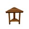 Homeroots 18" X 17" Brown Teak Corner Shower Bench With Shelf 549386 - alternate 1