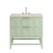 James Martin Vanities Emmeline 36" Single Vanity, Pistachio, w/ 3 CM Siberian Silestone Top D100-V36-PST-3SFR - alternate 1