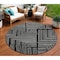 Homeroots 8' Black And Ivory Round Geometric Washable Indoor Outdoor Area Rug 600800 - alternate 1