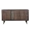 Homeroots 55in Dark Gray Carved Geometric Distressed Solid Wood Enclosed and Open Storage TV Stand 489509 - alternate 9