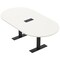 Skutchi Designs 6 Person Conference Table With Power Unit | 6' Racetrack Table | Harmony Series HAR-RAC-48X72-T.BK-W960-EBLK - alternate 1
