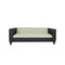 Homeroots 84" Green and White Faux Leather Geometric Sofa With Black Legs 530485 - alternate 4