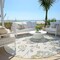 Homeroots 8' Ivory Gray And Gold Round Floral Washable Indoor Outdoor Area Rug 589478 - alternate 7