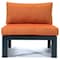 Leisuremod Chelsea 4-Piece Middle Patio Chairs Black Aluminum With Orange Cushions CSBL-4OR - alternate 6