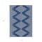 Homeroots 3' X 5' Navy Blue And Ivory Geometric Washable Indoor Outdoor Area Rug 598598 - alternate 8