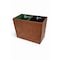 Hapco Elmar Signature Dual Chamber Vegan Leather 18 Quart Rectangular Wastebasket, Monterey Brown 6PK SWB118MBRN - alternate 1