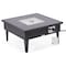 Leisuremod Walbrooke Outdoor Patio Aluminum Square Fire Pit Side Table with Lid and Fire Glass, Black WBL-27-GL - alternate 6