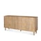 Homeroots 71in Light Brown Solid Wood Carved Geometric Sideboard Soft Close with Four Doors 611021 - alternate 1