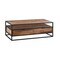 Homeroots 50" Brown And Black Solid Wood And Metal Coffee Table With Two Drawers And Shelf 520585 - alternate 6