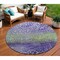 Homeroots 8' Purple Green And Black Round Abstract Washable Indoor Outdoor Area Rug 603103 - alternate 1