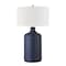 Homeroots 29" Navy Blue Ceramic Table Lamp With White Drum Shade 524284 - alternate 7