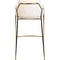Leisuremod Axis Velvet/Polyester/Leather Bar Stool - Stainless Steel Base, Low Back & Armrests ACG29BG - alternate 7